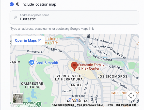 Location map preview